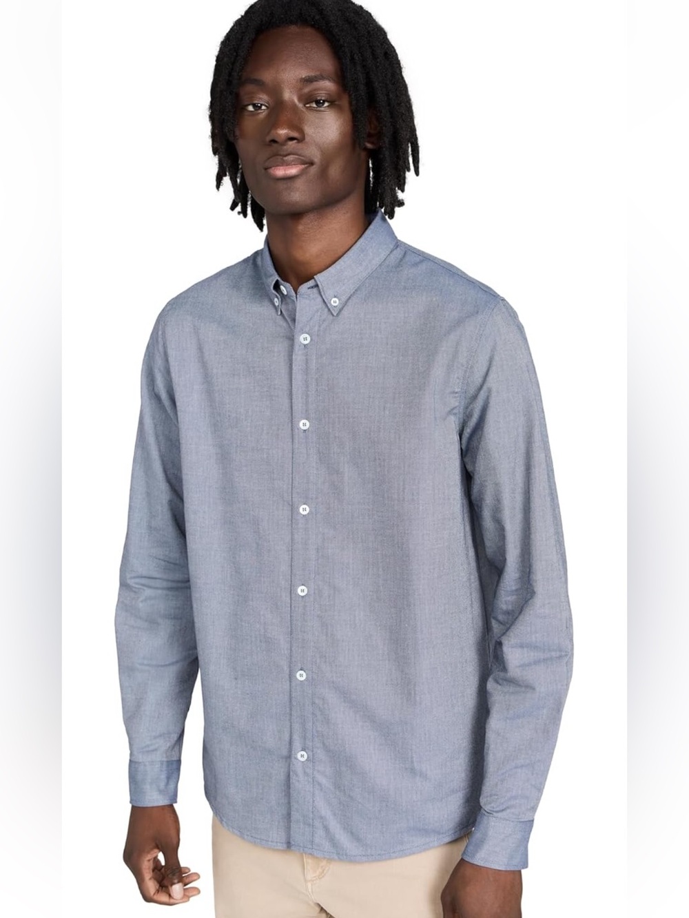 NWT Black Brown 1826 Men’s Slim Fit Blue Button Down Shirt size M